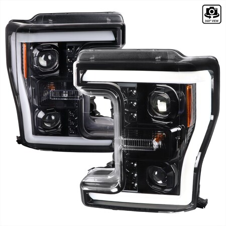 Spec-D Tuning 17-19 FORD F250 PROJECTOR HEAD LIGHTS, PK  2 2LHP-F25017BK-TM